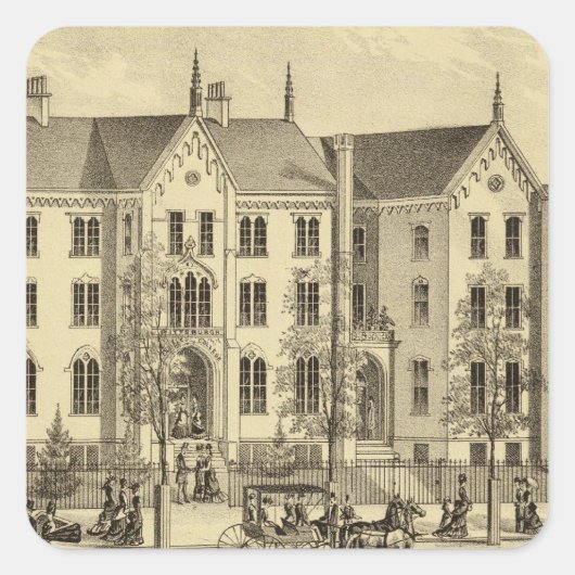 Pittsburgh Vrouw College Pittsburgh Vierkante Sticker (Voorkant)