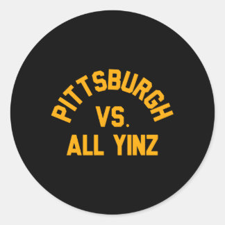 Pittsburgh vs alle Yinz super sport fan Ronde Sticker