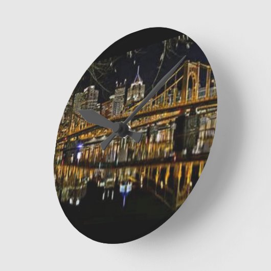 PITTSBURGH WALL CLOCK RONDE KLOK (Hoek)