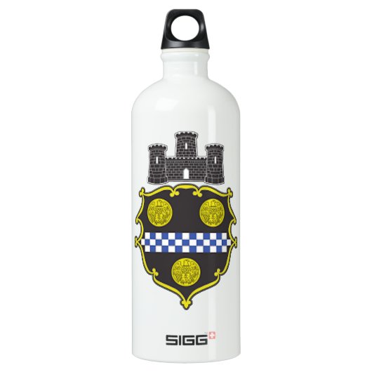 Pittsburgh wapenschild aluminium waterfles (Voorkant)