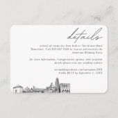 Pittsburgh Wedding Hotel Kamer Blok Details Informatiekaartje (Voorkant)