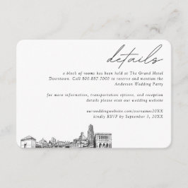 Pittsburgh Wedding Hotel Kamer Blok Details Informatiekaartje