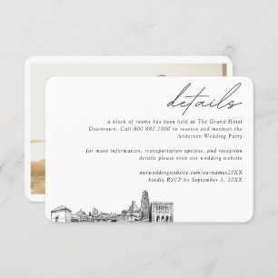 Pittsburgh Wedding Hotel Kamer Blok Details Informatiekaartje