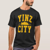 Pittsburgh Yinz Yinzer Steel City Skyline 412 Hom T-shirt (Voorkant)