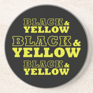 Pittsburgh Zwart & Geel Football Zandsteen Onderzetter