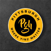 Pittsburgh Zwart Goud PGH Yinz Retro T-shirt