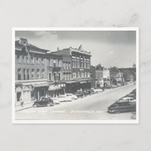 Pittsfield Illinois Vintage Downtown Square Foto Briefkaart
