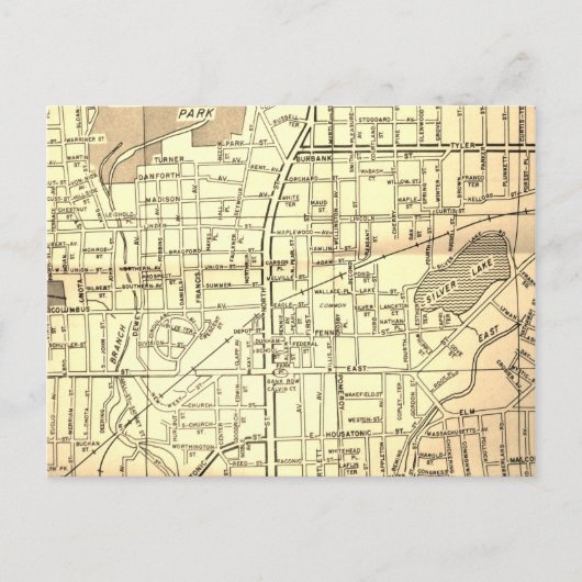 Pittsfield, MA  Map Briefkaart (Voorkant)