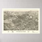 Pittsfield, MA Panoramic Map - 1899 Poster (Voorkant)