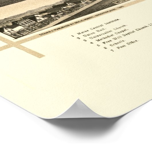 Pittsfield, ME Panorama Map - 1889 Poster (Hoek)