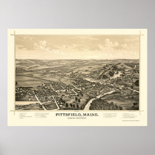 Pittsfield, ME Panorama Map - 1889 Poster