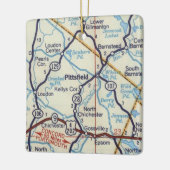 Pittsfield NH kaart Keramisch Ornament (Links)