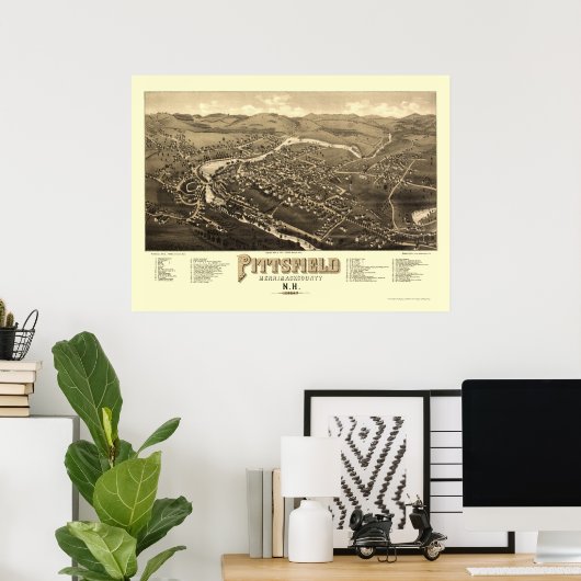 Pittsfield, NH Panoramic Map - 1884 Poster (Thuiskantoor)