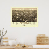 Pittsfield, NH Panoramic Map - 1884 Poster (Keuken)