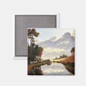 Pittsford op het Eriekanaal schilderij Magneet (Voorkant / Achterkant)