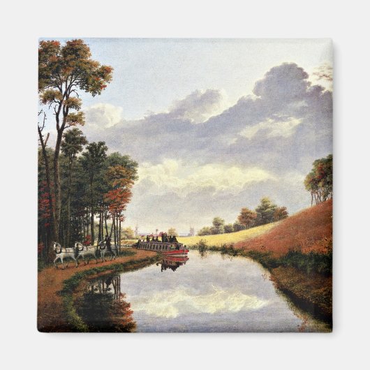 Pittsford op het Eriekanaal schilderij Magneet (Voorkant)