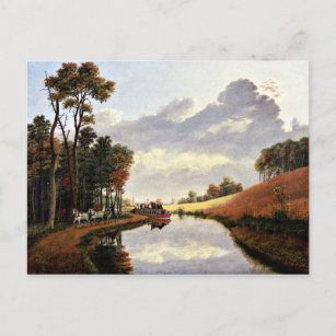 Pittsford op het schilderij van het Erie Canal Briefkaart