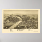 Pittston, PA Panoramic Map - 1892 Poster (Voorkant)