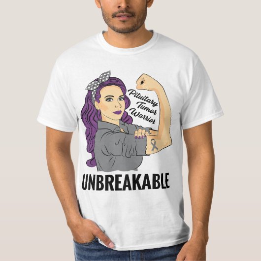 Pituitary Tumor Warrior Unbreakable Gland Awarenes T-shirt (Voorkant)