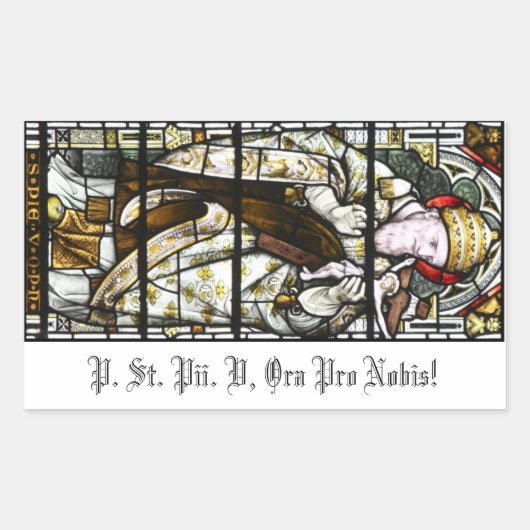 Pius V sticker (voor Kaarsenverering) (Voorkant)