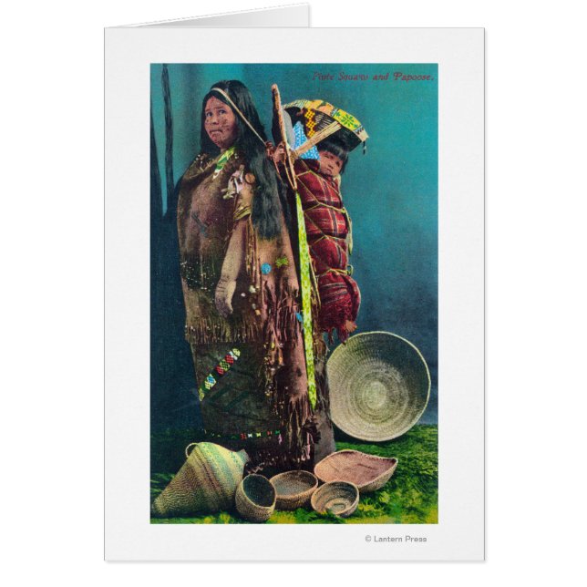 Piuta Native Moeder and Child in een Papoose (Voorkant)