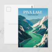 Piva-meer Montenegro Briefkaart (Voorkant / Achterkant)