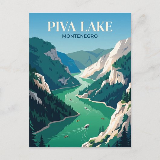 Piva-meer Montenegro Briefkaart (Voorkant)