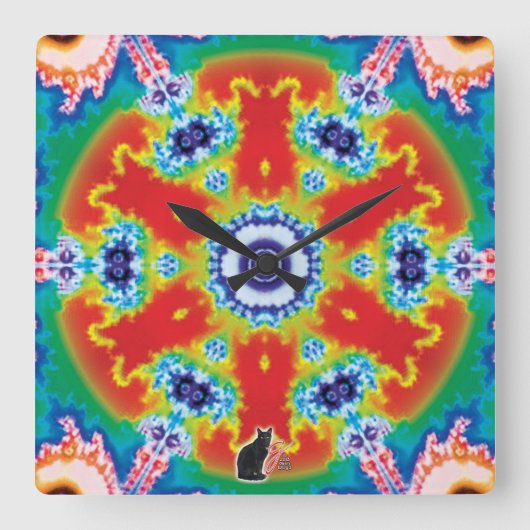 Pivitol Kaleidoscoop Vierkante Klok (Voorkant)