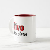 Pivo vermindert stress tweekleurige koffiemok (Voorkant links)