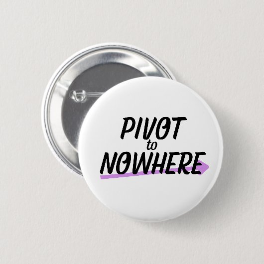Pivot to Nowhere Typografie Speld Ronde Button 5,7 Cm (Voorkant /achterkant)