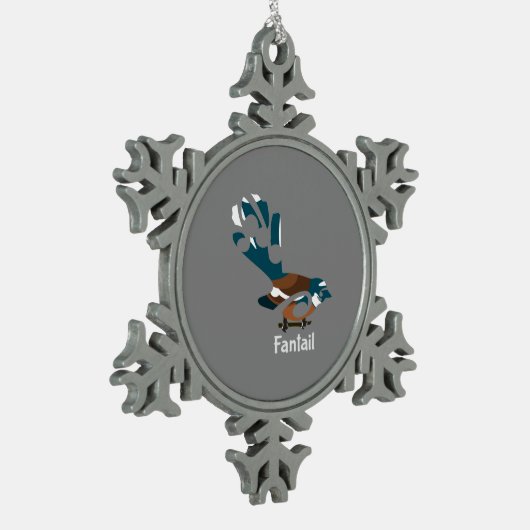 Piwakawaka Nieuw-Zeelandse vogel Tin Sneeuwvlok Ornament (Links)
