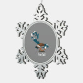 Piwakawaka Nieuw-Zeelandse vogel Tin Sneeuwvlok Ornament (Rechts)