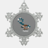 Piwakawaka Nieuw-Zeelandse vogel Tin Sneeuwvlok Ornament (Voorkant)