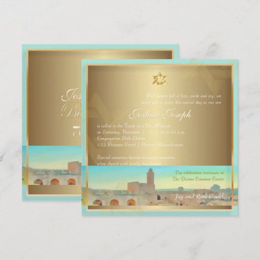 Pix Dezines Tower of David, Jeruzalem Kaart (Voorkant / Achterkant)