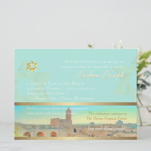 Pix Dezines Tower of David, Jeruzalem Kaart (Staand voorkant)