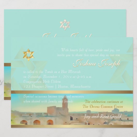 Pix Dezines Tower of David, Jeruzalem Kaart (Voorkant / Achterkant)