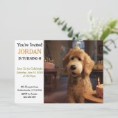 Pixar Style Goldendole Birthday Uitnodiging (Staand voorkant)