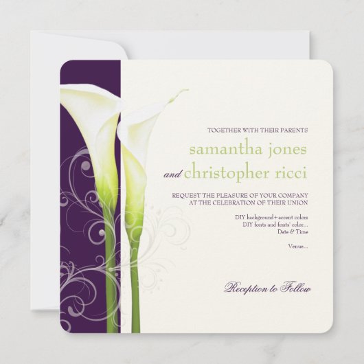 PixDezin calla lilies/DIY achtergrond Kaart (Achterkant)