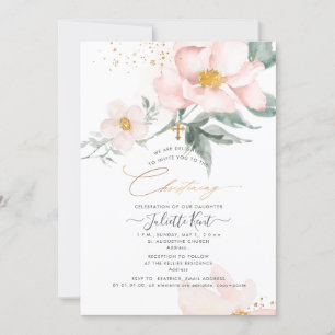 PixDezin H2 Single Petal Blush Rozen Christening Kaart