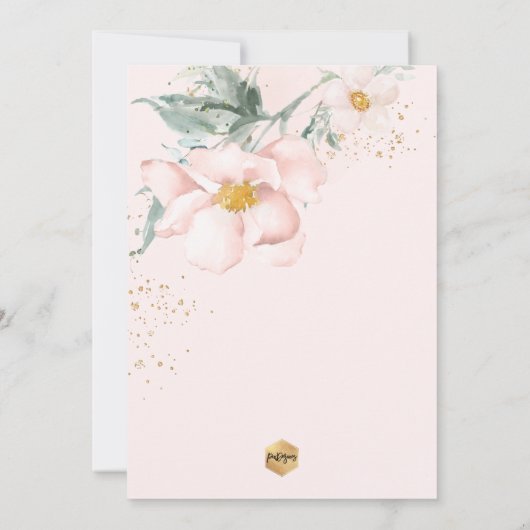 PixDezin H2 Single Petal Blush Rozen Doop Kaart (Achterkant)