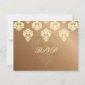 PixDezin Rossellini Damask RSVPs voor 5x7 nodigt u RSVP Kaartje (Voorkant)