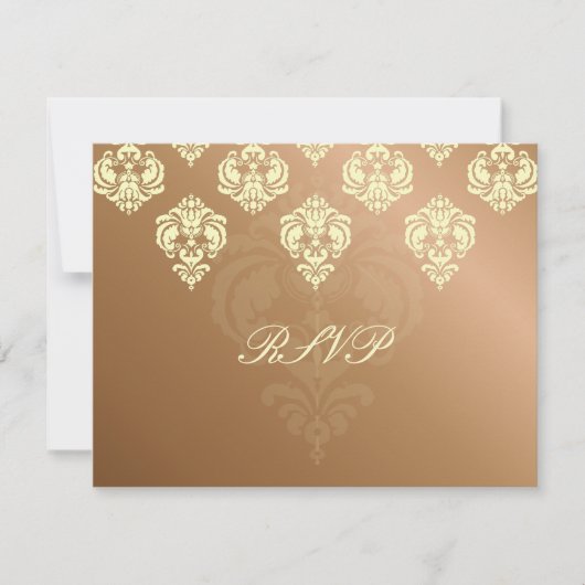 PixDezin Rossellini Damask RSVPs voor 5x7 nodigt u RSVP Kaartje (Voorkant)