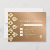 PixDezin Rossellini Damask RSVPs voor 5x7 nodigt u RSVP Kaartje (Achterkant)
