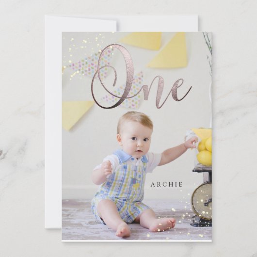 PixDezine 1e verjaardag Waterverf Kaart (Voorkant)