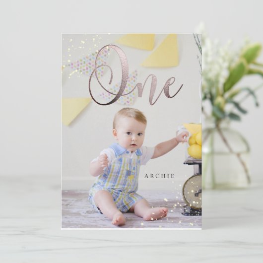 PixDezine 1e verjaardag Waterverf Kaart (Staand voorkant)