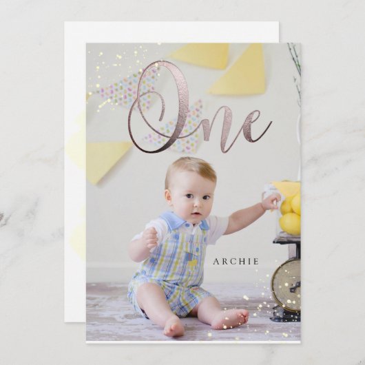 PixDezine 1e verjaardag Waterverf Kaart (Voorkant / Achterkant)