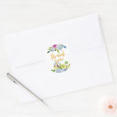 PixDezine aquarel bloem/blaue ranunculus Ronde Sticker (Envelop)