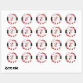 PixDezine augusta damast/monogram/doe-het-zelf kle Ronde Sticker (Vel)
