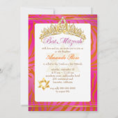 PixDezine Bat Mitzvah/ster van david+zebra strepen Kaart (Achterkant)