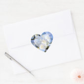 PixDezine blauwe hortensia/DIY achtergrond kleur Hart Sticker (Envelop)